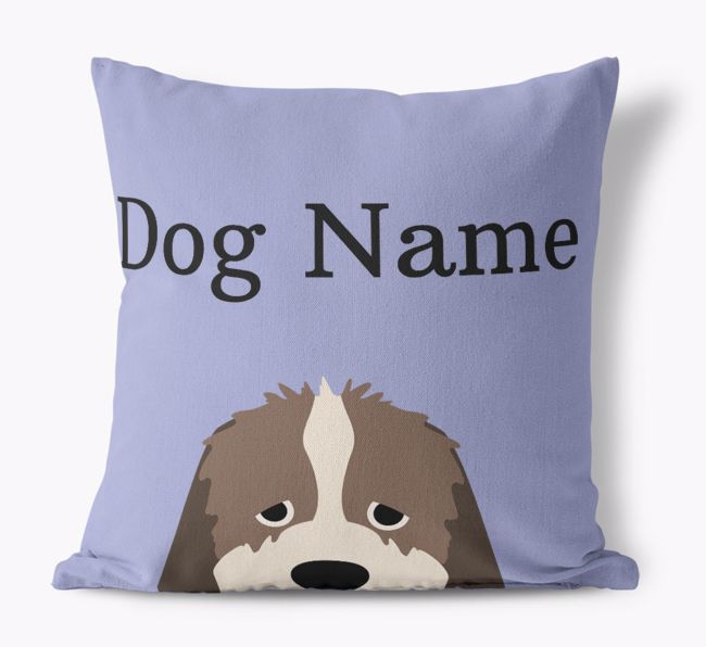 {dogsName}'s Icon & Name: Personalized {breedFullName} Canvas Pillow